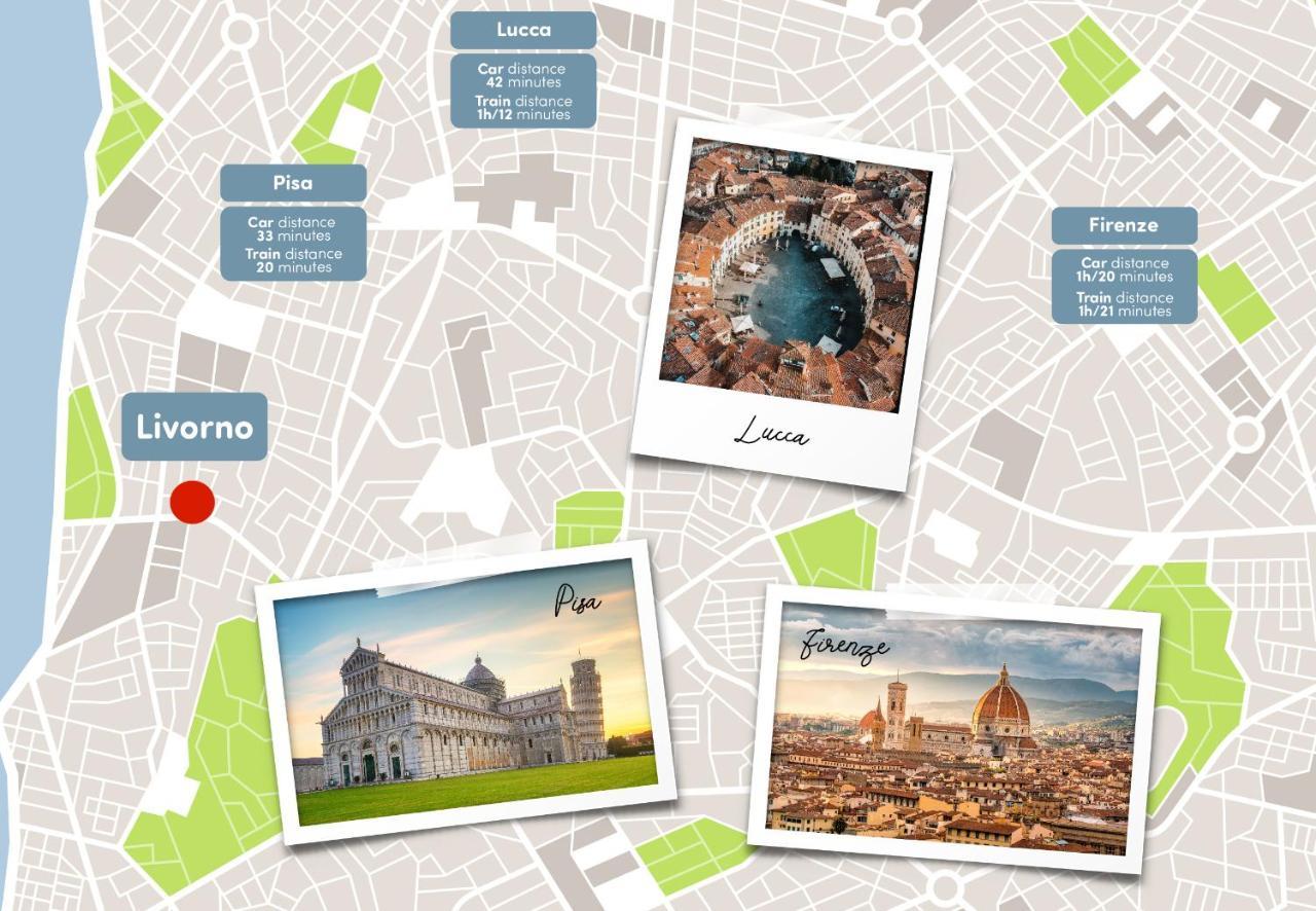 Free Parking Appartamento 5 Stelle Elegante Con Suite Livorno Kültér fotó